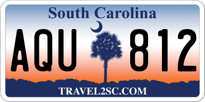 SC license plate AQU812
