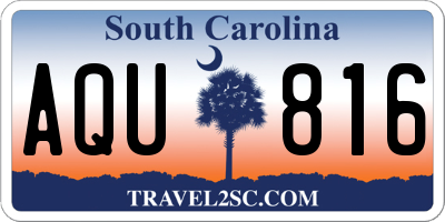 SC license plate AQU816