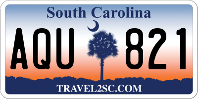SC license plate AQU821