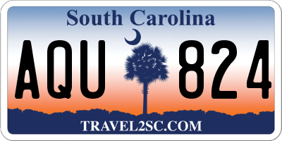 SC license plate AQU824