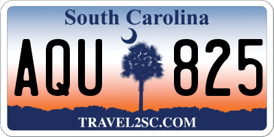 SC license plate AQU825