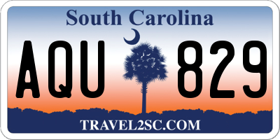SC license plate AQU829