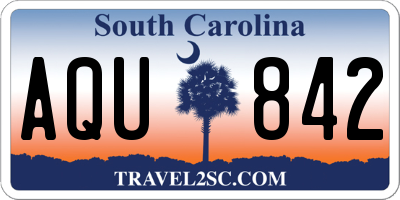 SC license plate AQU842