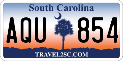 SC license plate AQU854