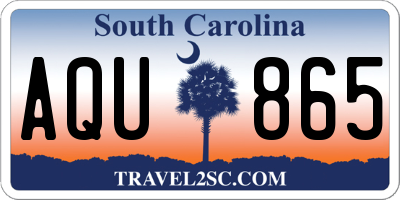 SC license plate AQU865