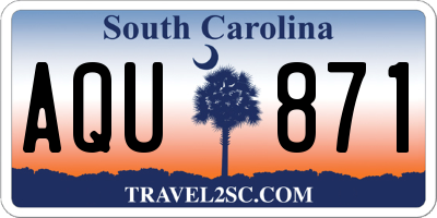 SC license plate AQU871