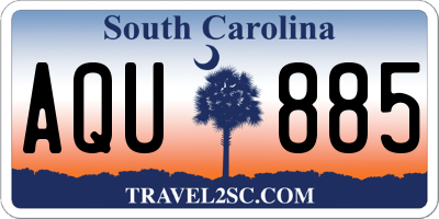 SC license plate AQU885