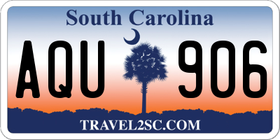 SC license plate AQU906