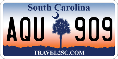 SC license plate AQU909