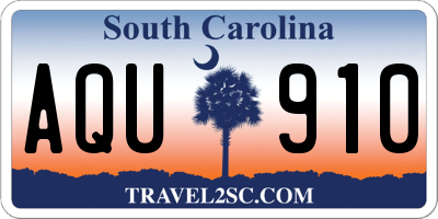 SC license plate AQU910