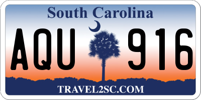 SC license plate AQU916