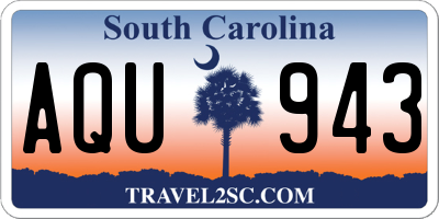 SC license plate AQU943