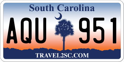 SC license plate AQU951
