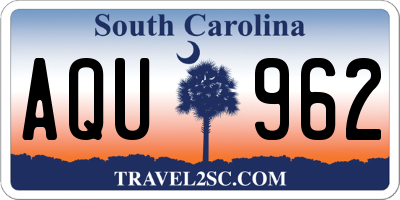 SC license plate AQU962