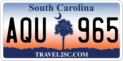 SC license plate AQU965