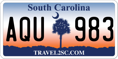 SC license plate AQU983