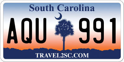 SC license plate AQU991