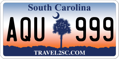 SC license plate AQU999