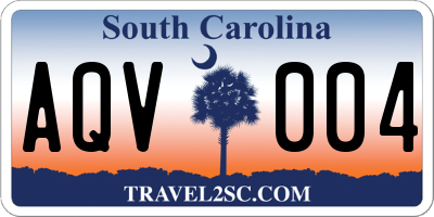 SC license plate AQV004