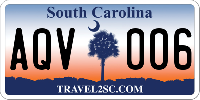 SC license plate AQV006