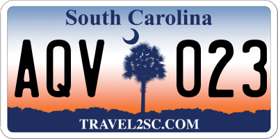 SC license plate AQV023