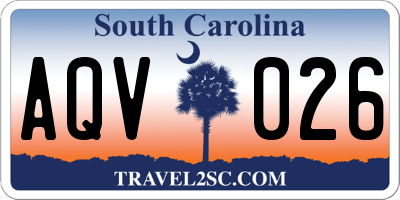 SC license plate AQV026