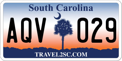 SC license plate AQV029