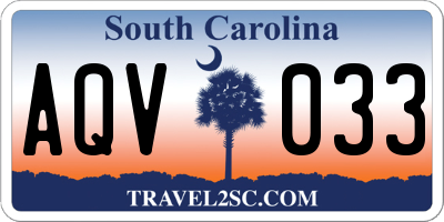 SC license plate AQV033