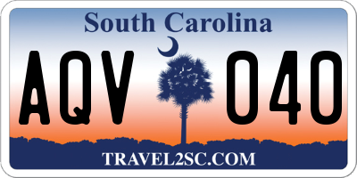 SC license plate AQV040