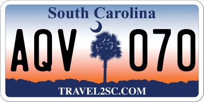 SC license plate AQV070