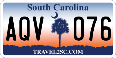 SC license plate AQV076