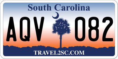 SC license plate AQV082