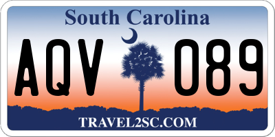 SC license plate AQV089