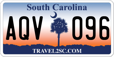 SC license plate AQV096