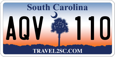 SC license plate AQV110