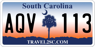 SC license plate AQV113