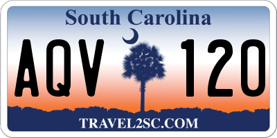 SC license plate AQV120