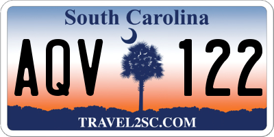 SC license plate AQV122