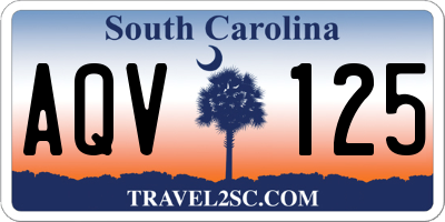 SC license plate AQV125