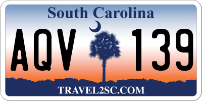 SC license plate AQV139