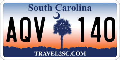 SC license plate AQV140