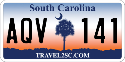 SC license plate AQV141