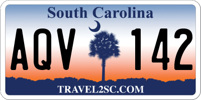 SC license plate AQV142