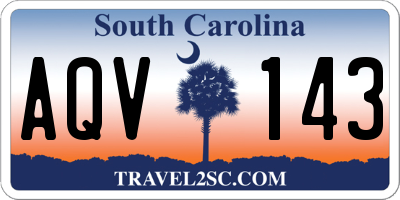 SC license plate AQV143