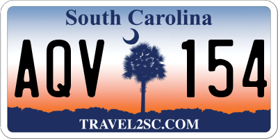 SC license plate AQV154