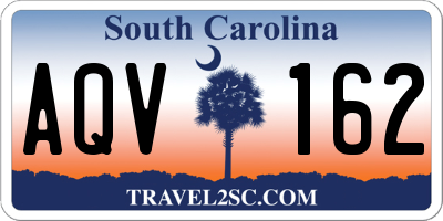 SC license plate AQV162