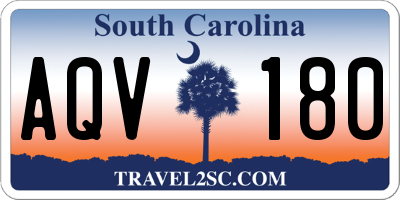 SC license plate AQV180