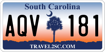 SC license plate AQV181