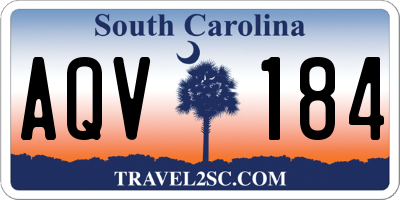 SC license plate AQV184