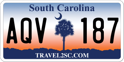 SC license plate AQV187